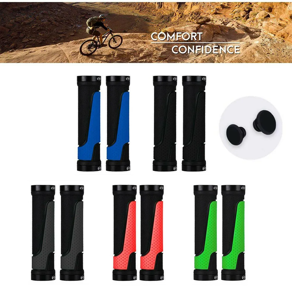 1 Pair Mtb Grips Bicycle Handlebar Grip Mountain Folding Lock-On Non-slip Rubber Handlebar Bike Spare Parts Bicycle Accessories