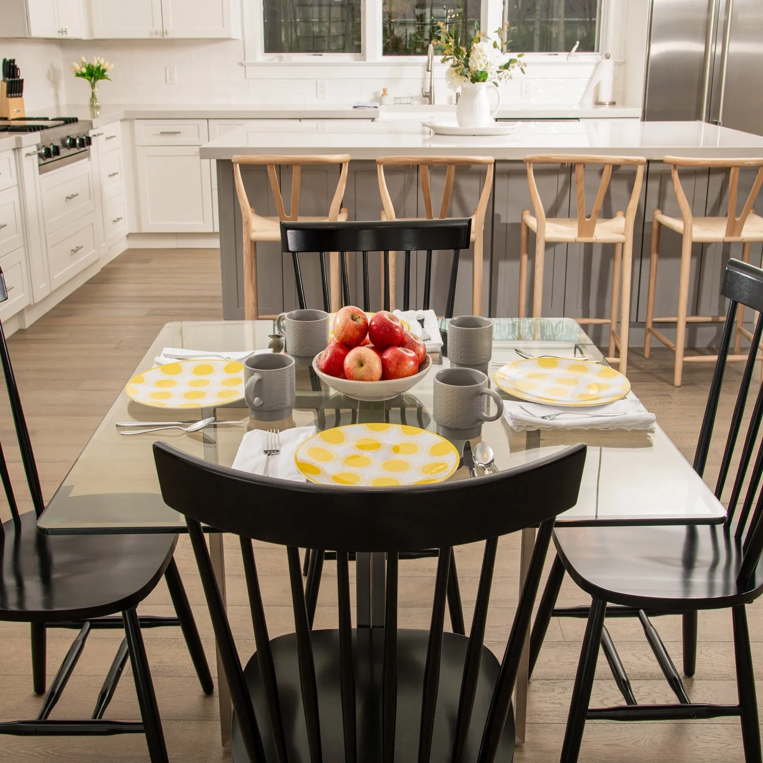 34" Square Clear Glass Table Tops