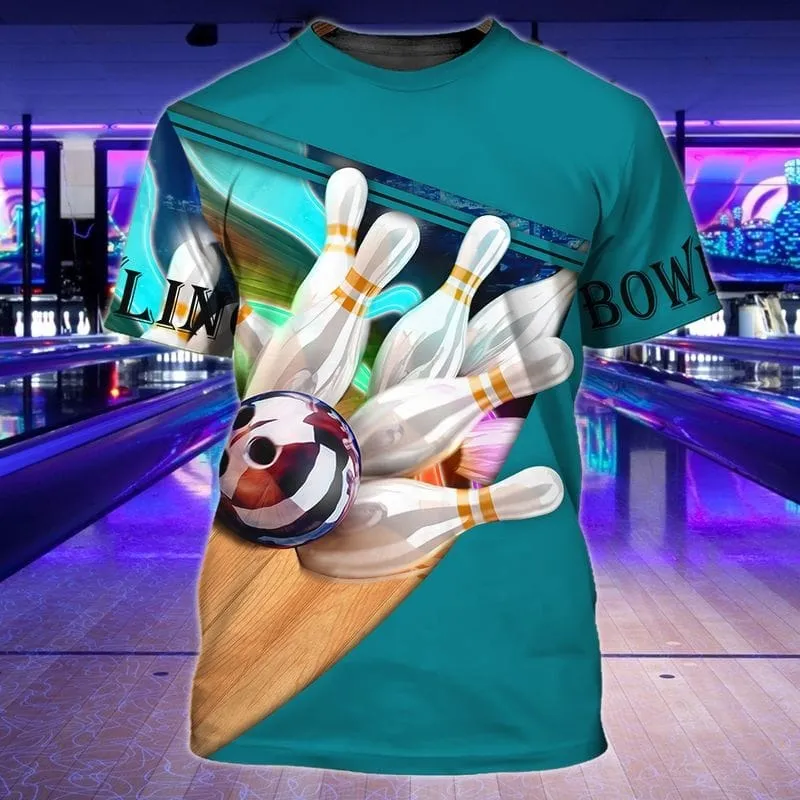 3D All Over Printed Love Bowling T Shirt, Best Bowling Shirt Men Women