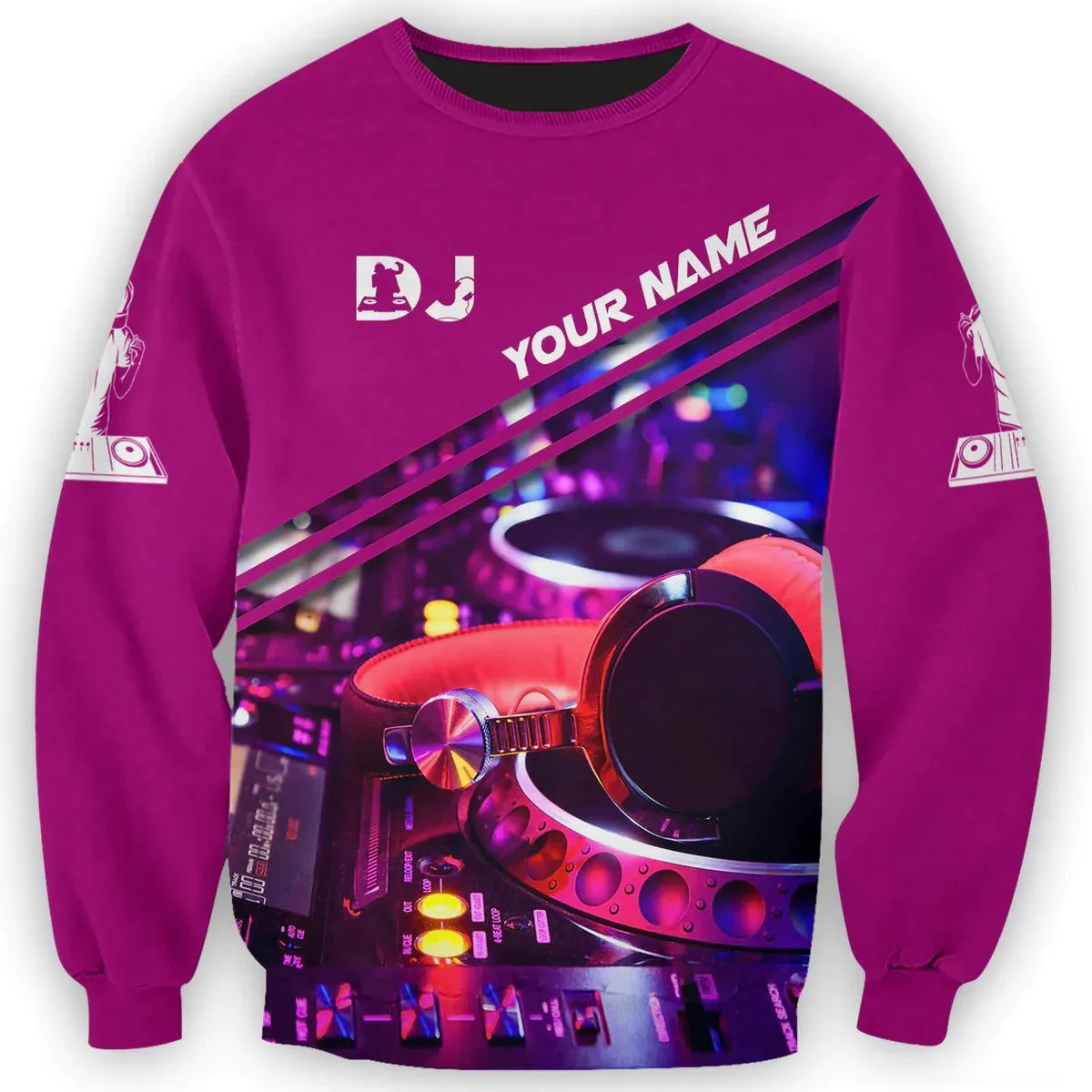 3D DJ Zip Up Hoodie, Custom DJ Clothing, Deezay Shirt Men Women, Gift For DJ