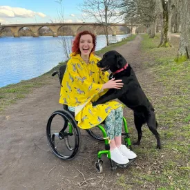 Adult Wheelchair Poncho - YELLOW ZEBRA