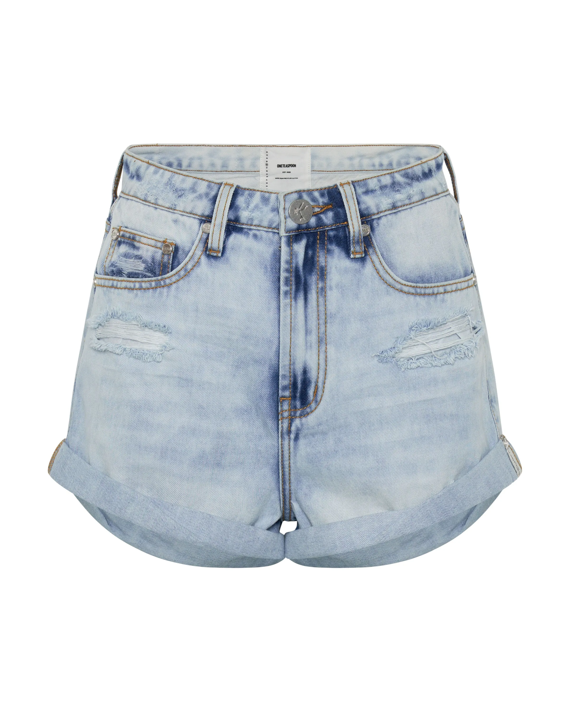 Bandit High Waist Denim Shorts Blue Tornado