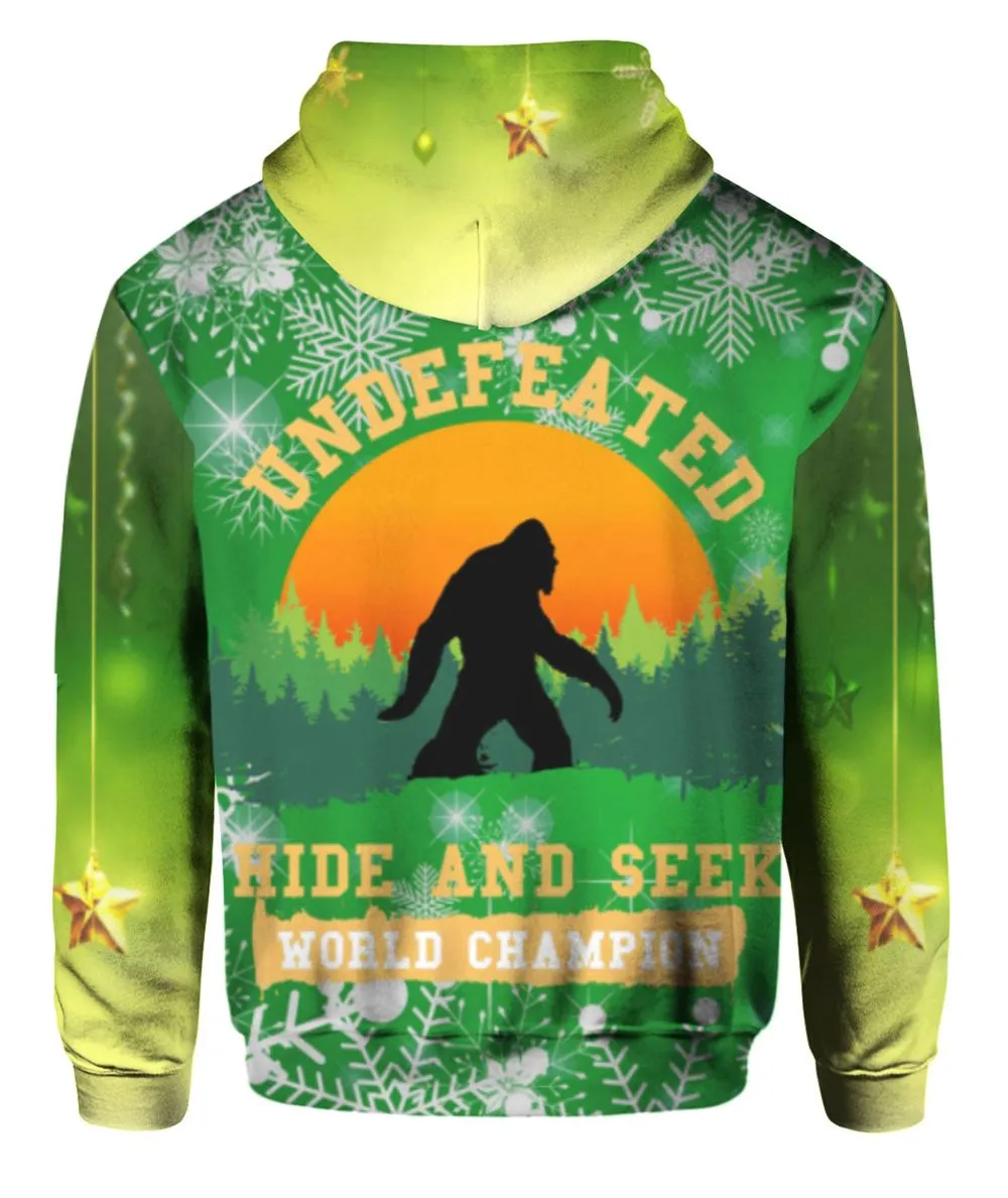 Bigfoot Hide And Seek Christmas All Over Print 3D Hoodie For Men And Women, Christmas Gift, Warm Winter Clothes, Best Outfit Christmas