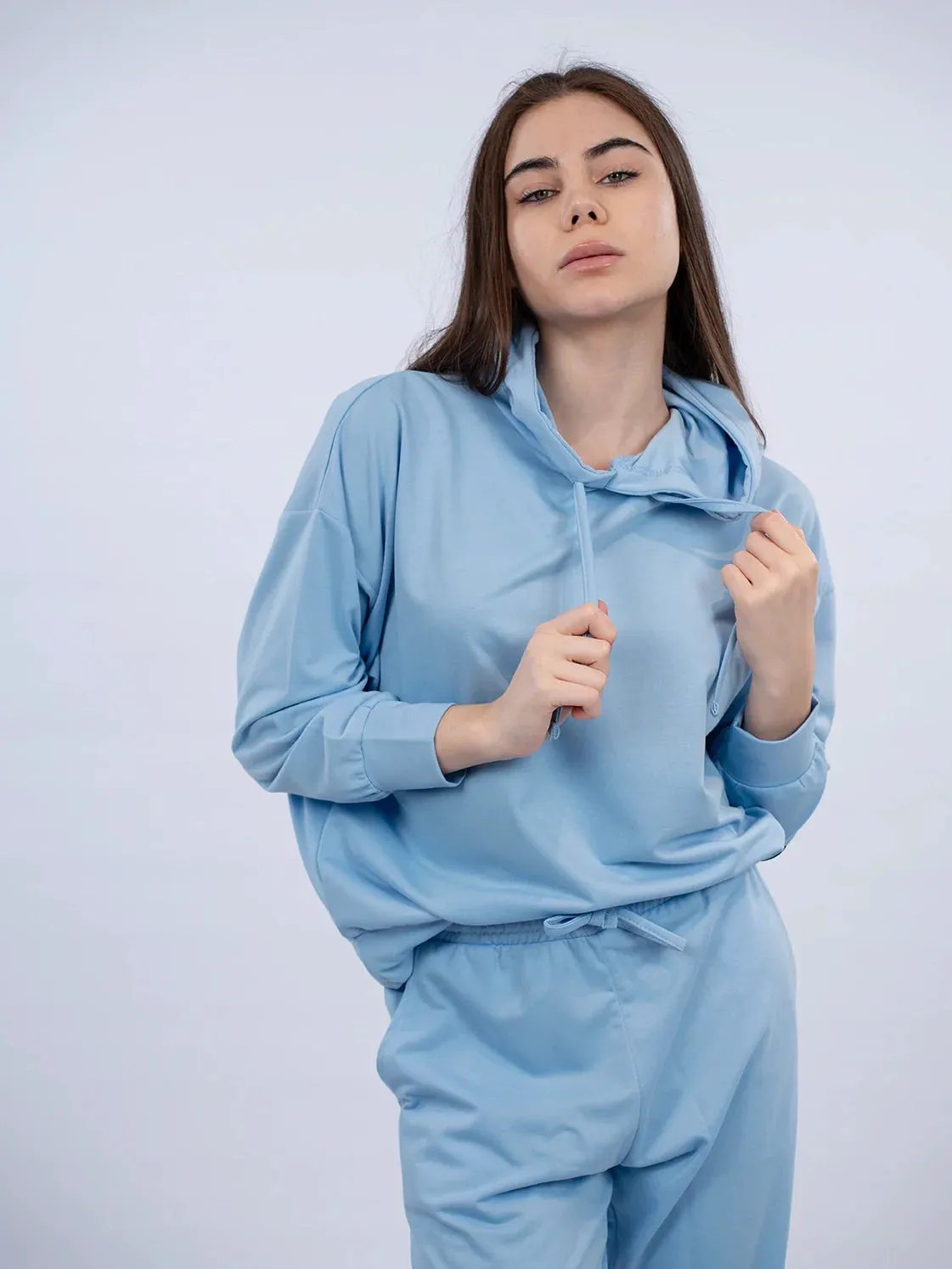 Blue Casual Hoodie