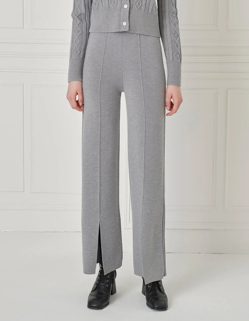 BORA AKSU Wool Wide-Leg Straight Pants