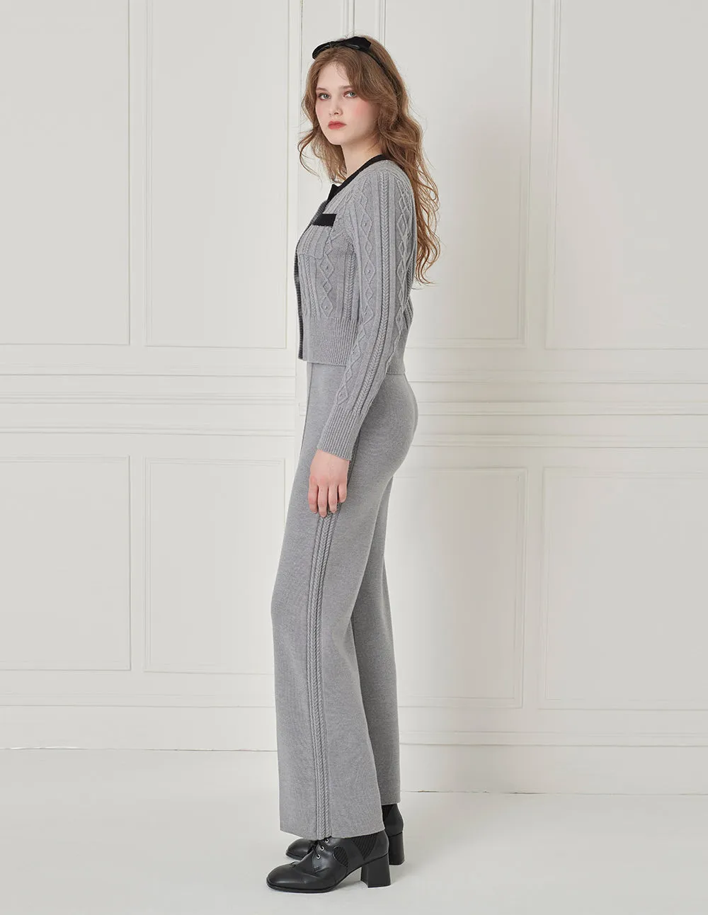 BORA AKSU Wool Wide-Leg Straight Pants