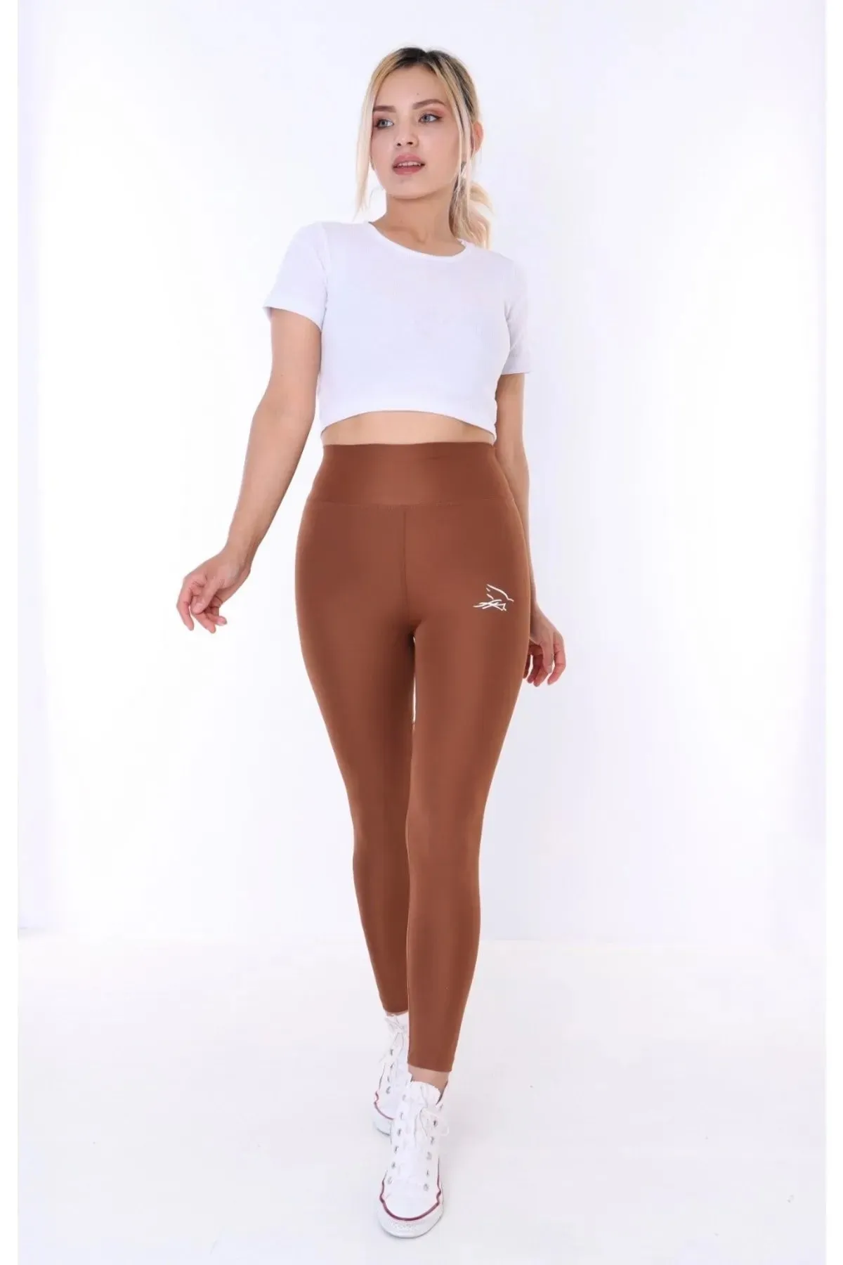 Buzzard Women's High Waist Bitter Brown Long Tights Leggings