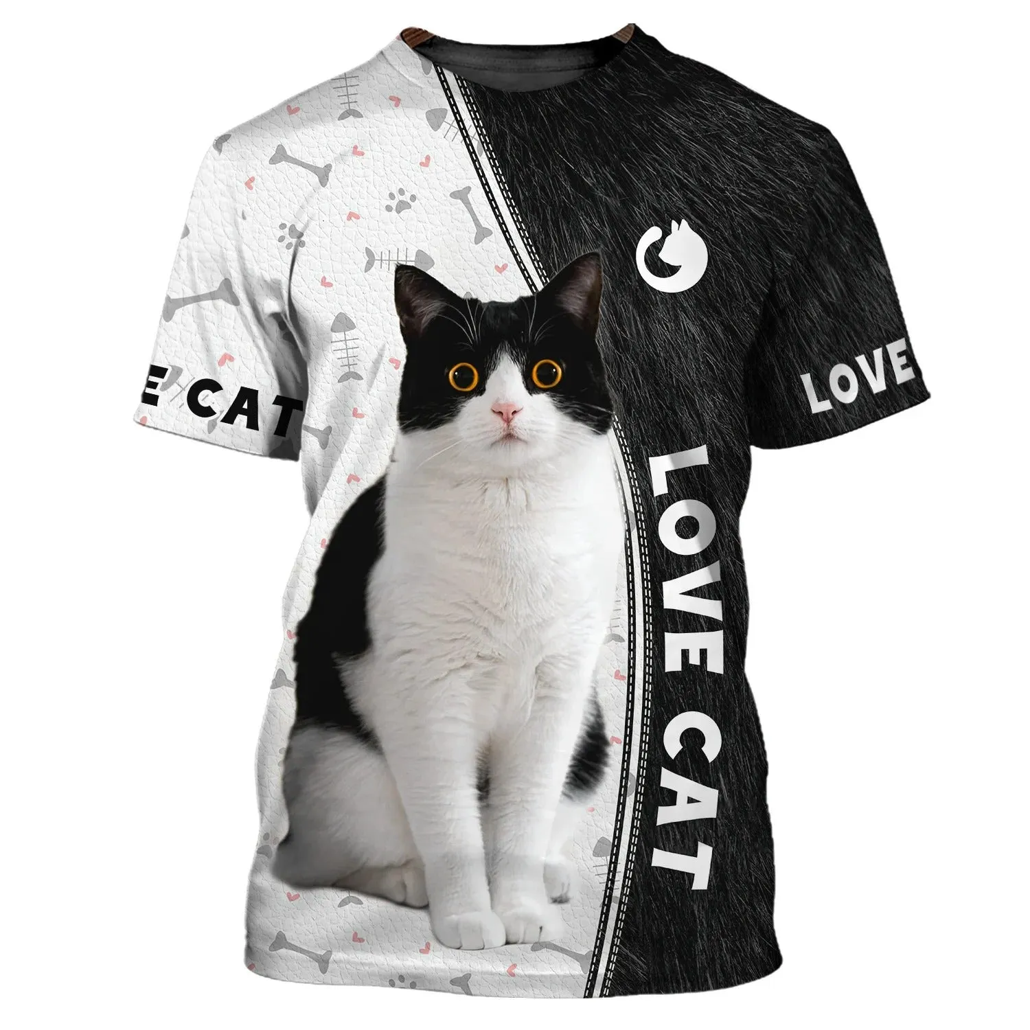 Cat Shirts Cat Tuxedo 3D Full Print Shirts, Love Cat Hoodie Men Women, Cute Cat Swearshirt