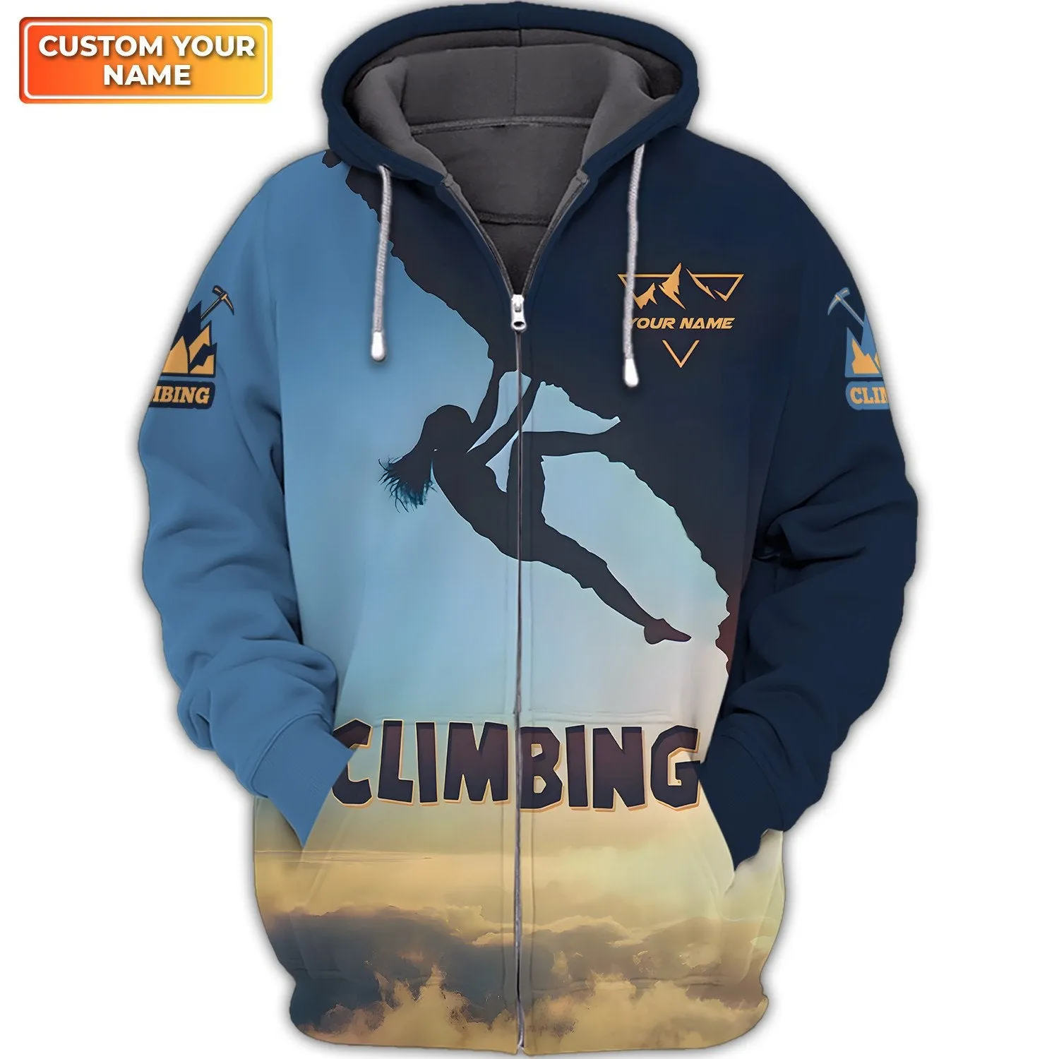 Climbing With Sunset Custom Sweatshirt Gift For Climbing Lovers 3D Christmas Women Shirt