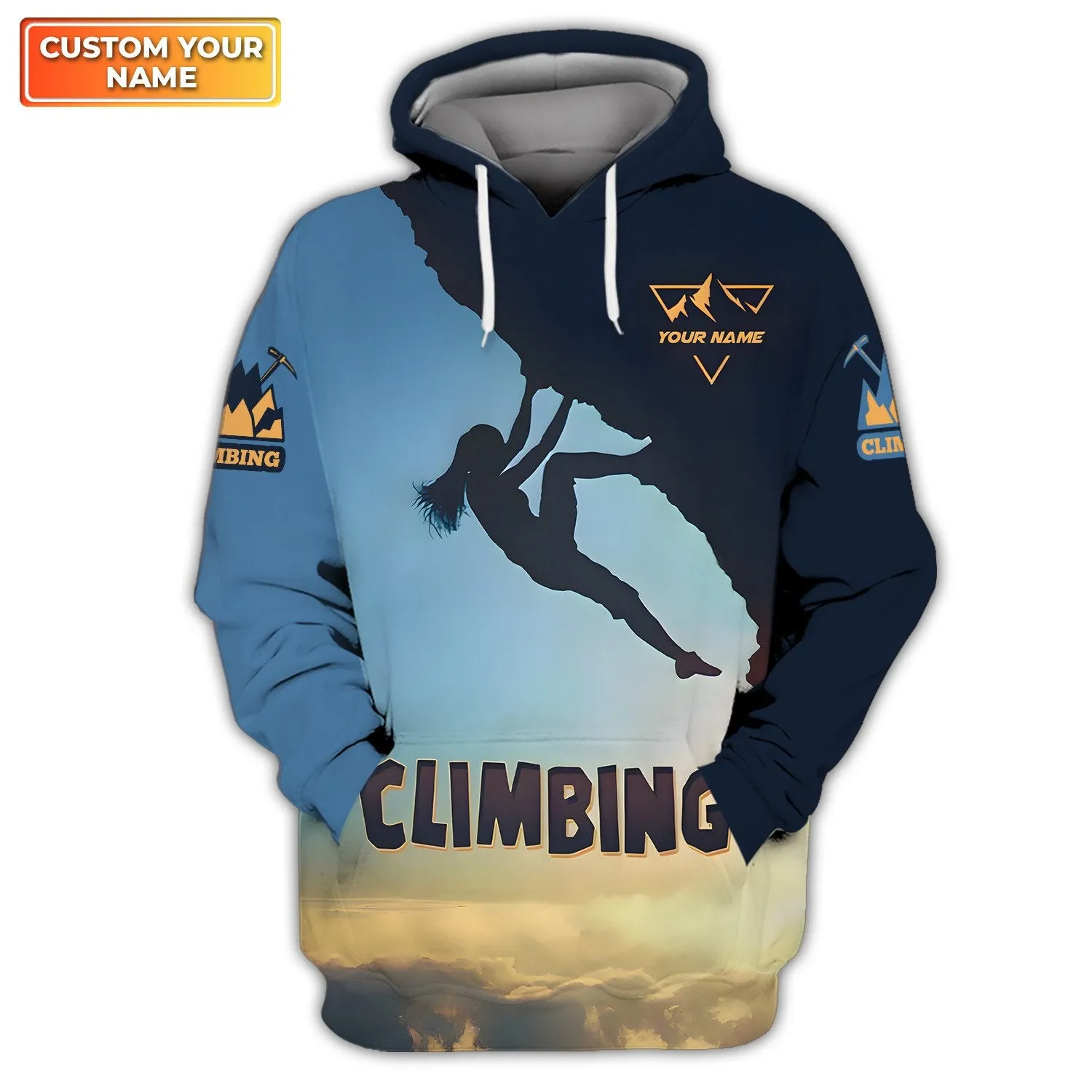 Climbing With Sunset Custom Sweatshirt Gift For Climbing Lovers 3D Christmas Women Shirt