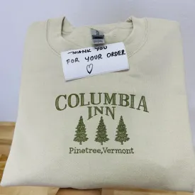 Columbia Inn Pine Tree Vermont Sweatshirt, Embroidered Christmas Movie Gifts for Men Women