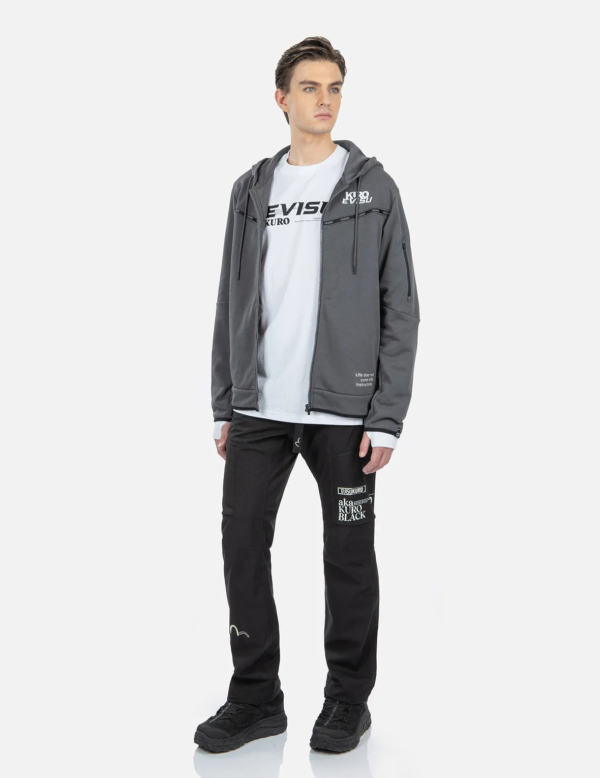 Contrast Taping Reversible Zip  Hoodie