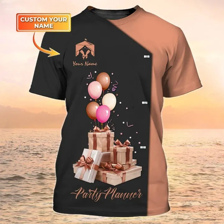 Custom 3D Party Planner Shirt Men Women, Event Planning Uniform Clothing