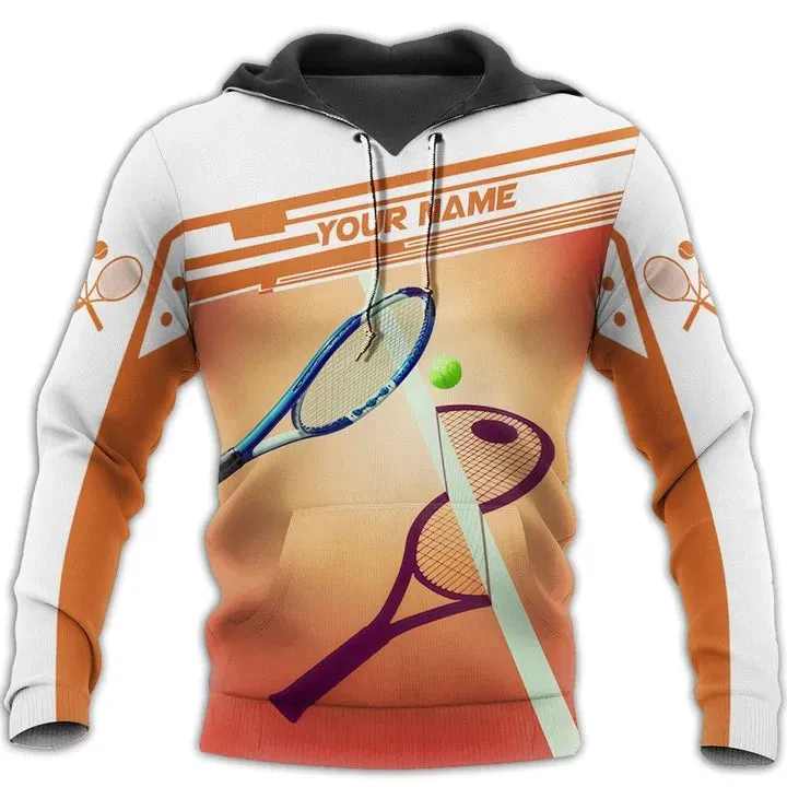 Custom 3D Print Zip Hoodie For Tennis Player, Women Tennis Tshirt, Men Tennis Player Gift