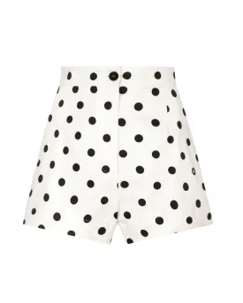 Dolce & Gabbana high-waisted drill shorts with polka-dot print