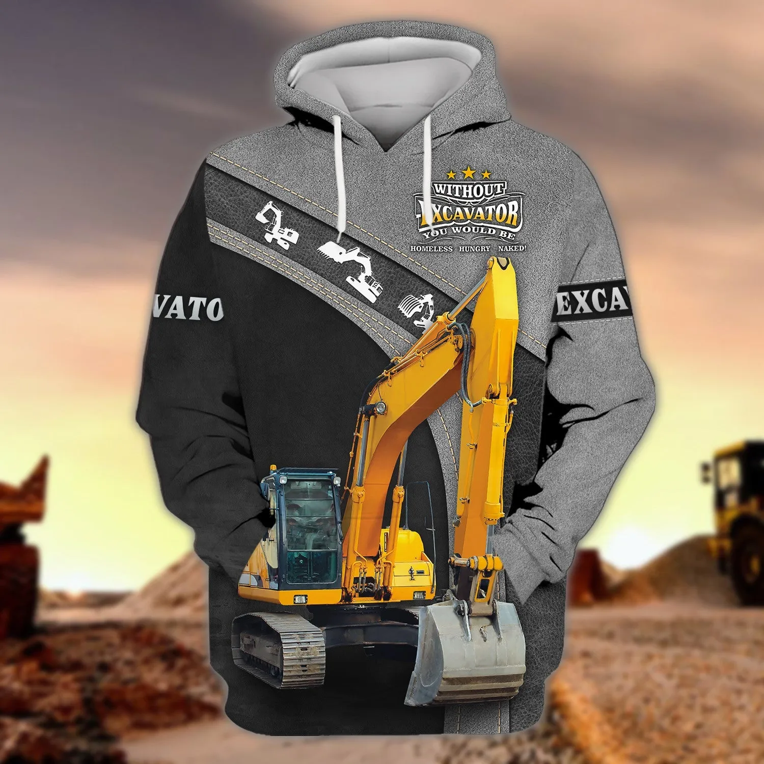 Excavator Driver Hoodie Sweatshirt for Men and Women, Christmas Gift for Excavator Driver