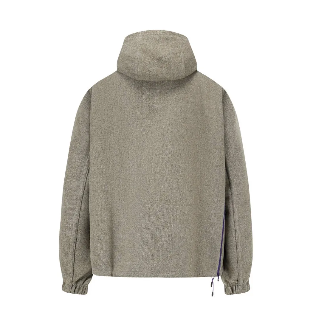 Half Zip Woolen Hoodie 呢料半拉链半帽衫