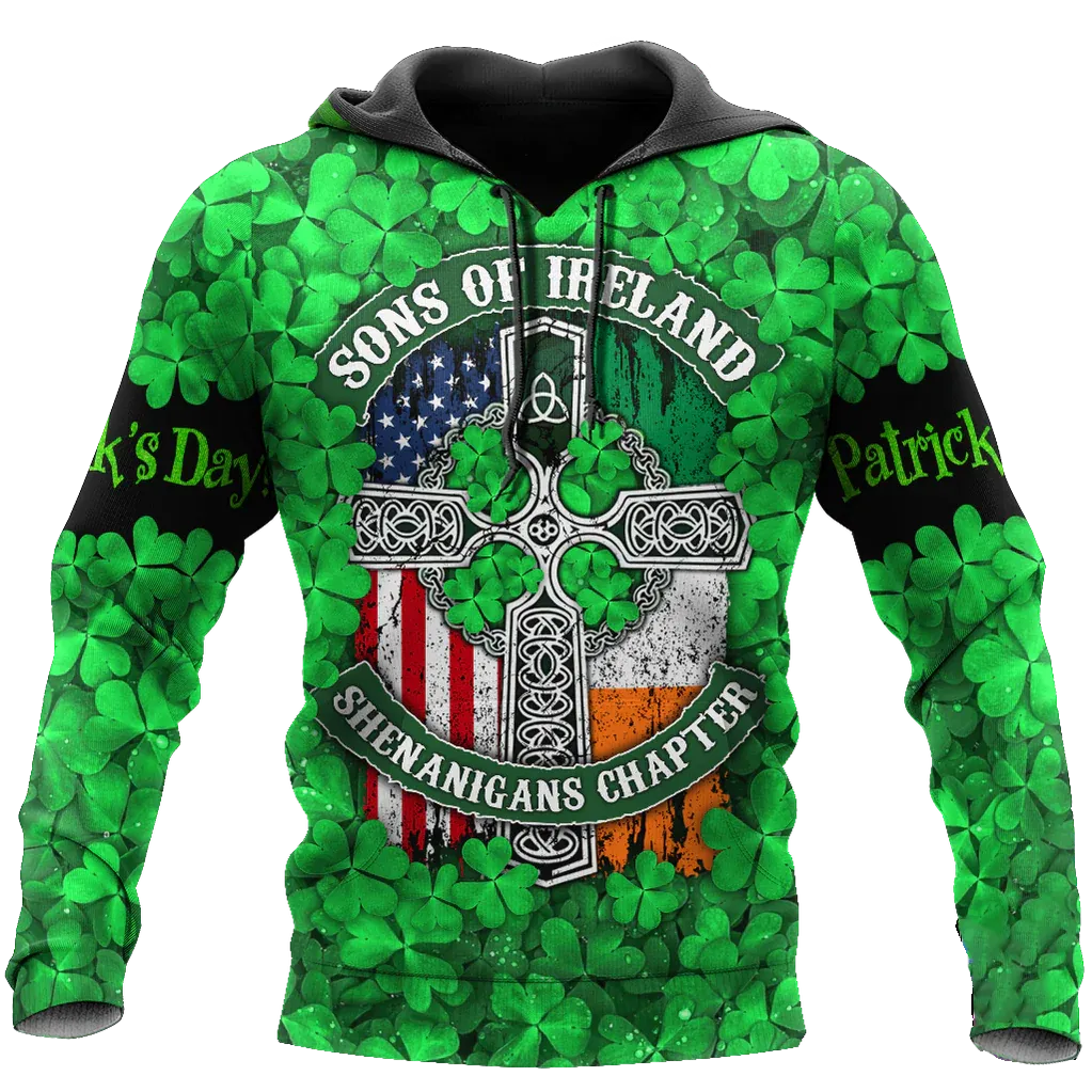 Happy St Patrick's Day Irish Shirt, Son Of Ireland Shenanigans Chapter, Hoodie T-Shirt Sweatshirt for Men and Women