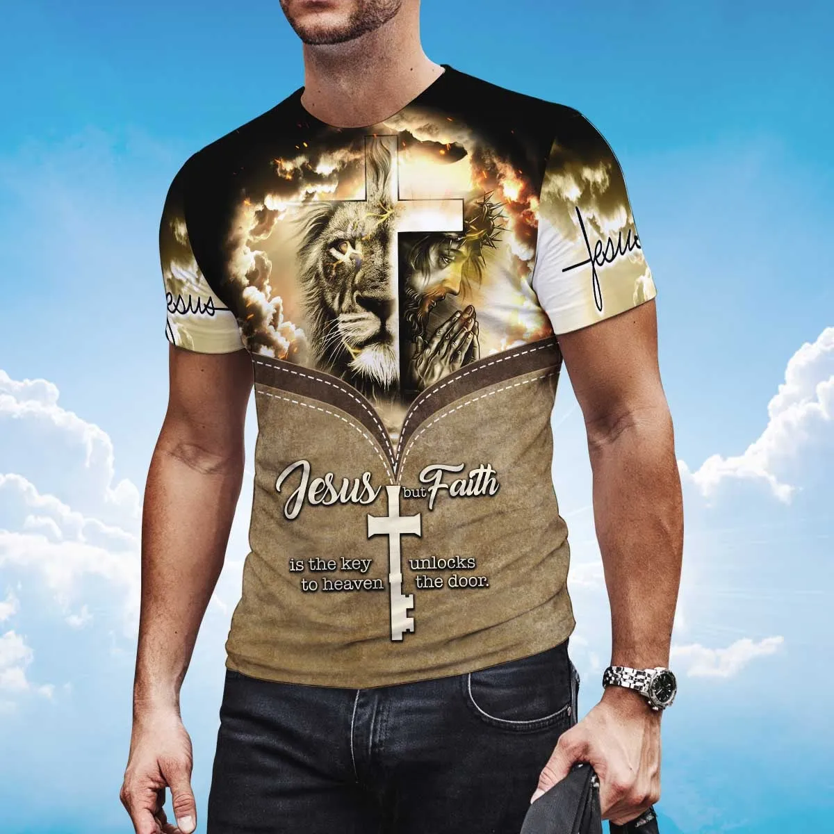 Jesus Is The Key To Heaven T Shirt Jesus And Lion Shirt For Men Women