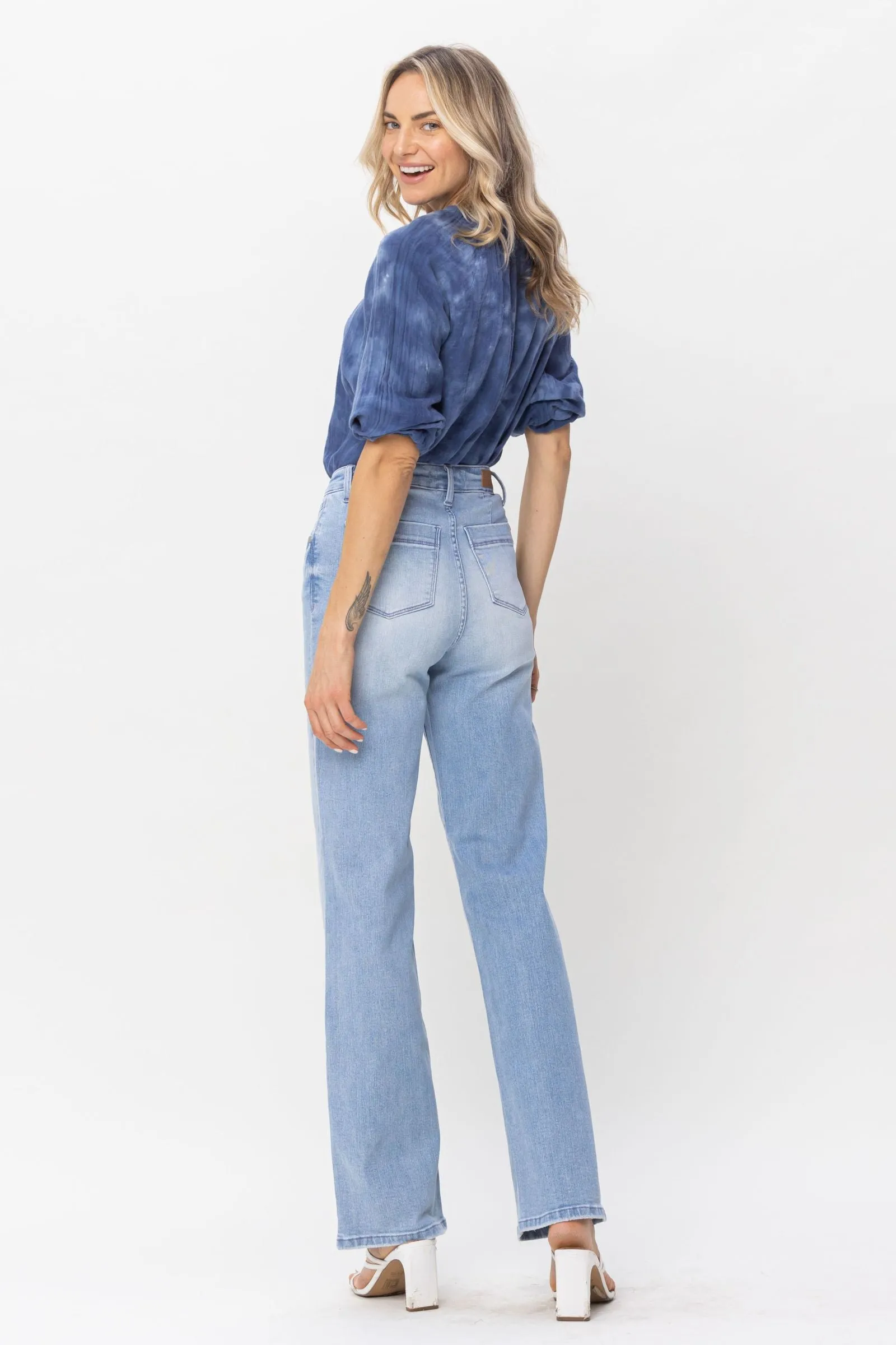 Judy Blue High Waist W/ Pocket Details Wide Leg Denim 88619