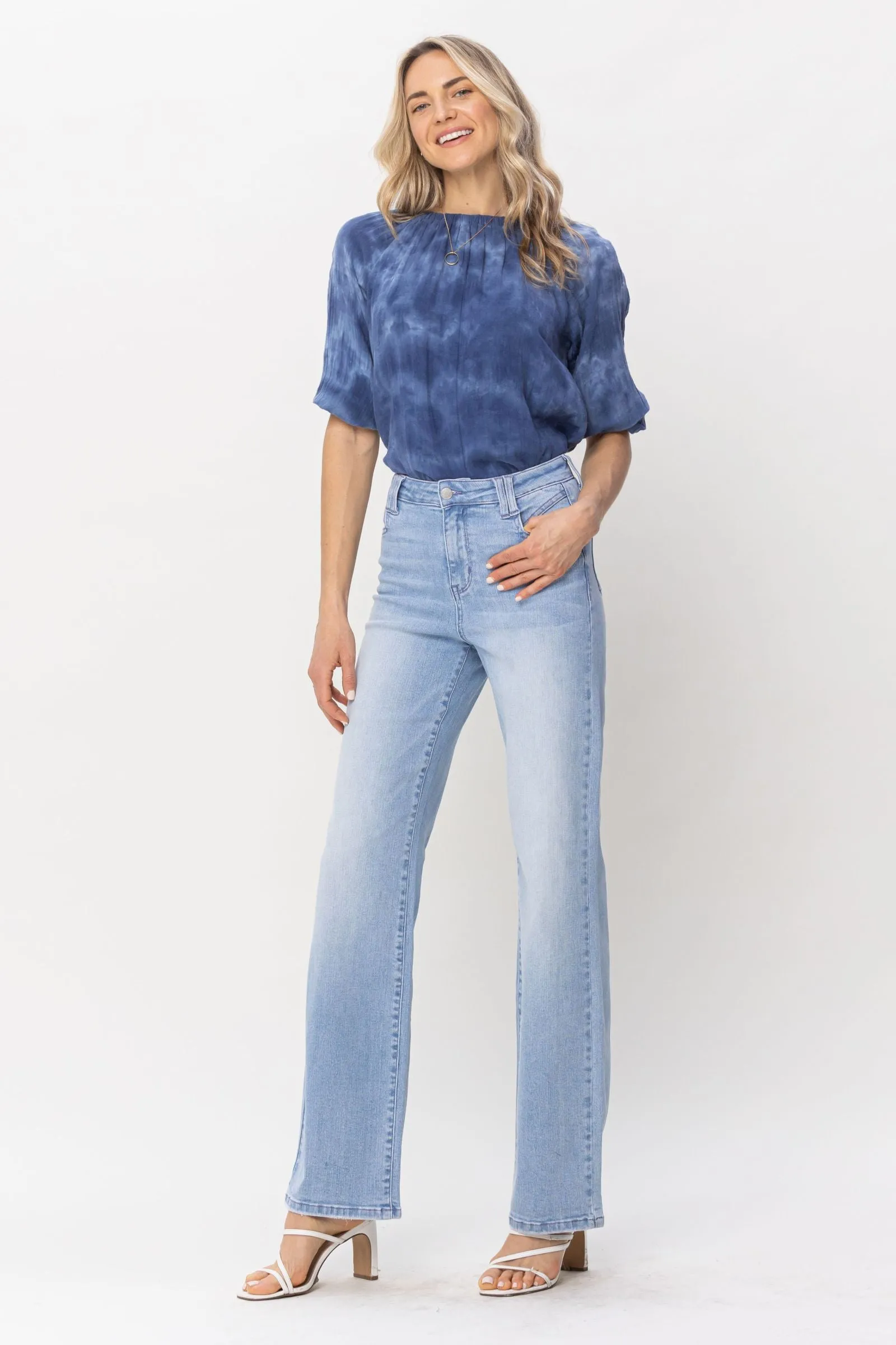 Judy Blue High Waist W/ Pocket Details Wide Leg Denim 88619