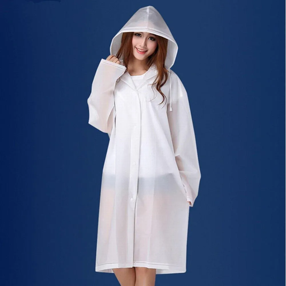 KaLaiXing Portable Raincoat Rain Poncho with Hoods and Sleeves, Keep The Rain / Snow / Water off Your Clothes, for Camping / travel / Mountaineering--White