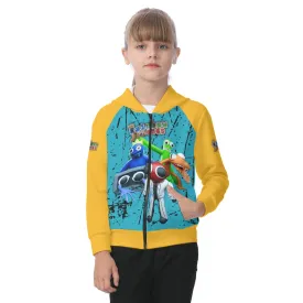 Kid's Rainbow Friends Zip-up Hoodie With Patch Pocket