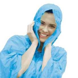 Milestone Camping 20500 Emergency Rain Poncho with Hood/Reusable and One Size 80 x 50 inch/Resilient and Lightweight/Carry Bag Included/Blue