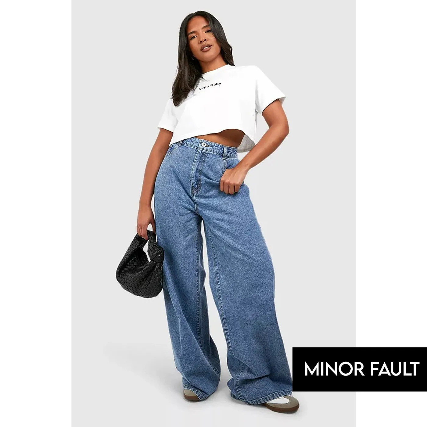 (Minor Fault) Mid Blue Wide Leg Jeans