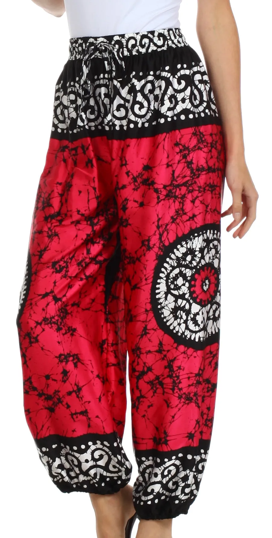 Sakkas Sephora Wide Leg Silky Harem Pants