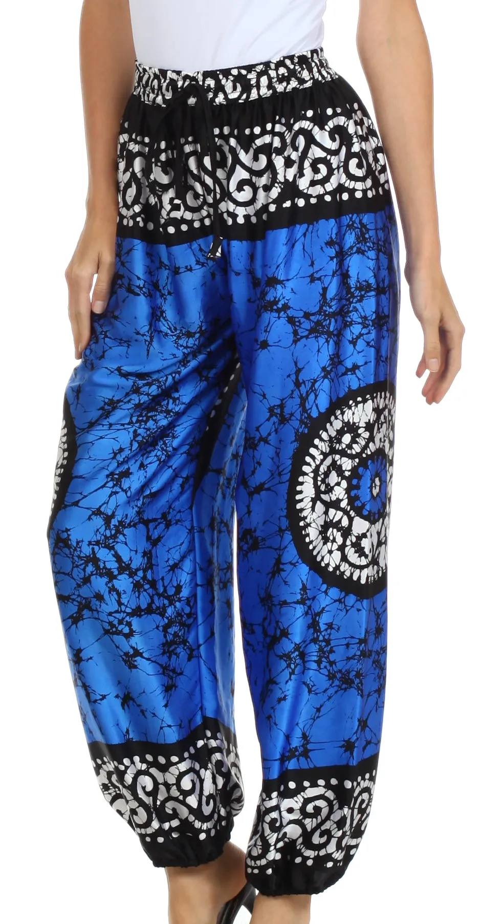 Sakkas Sephora Wide Leg Silky Harem Pants