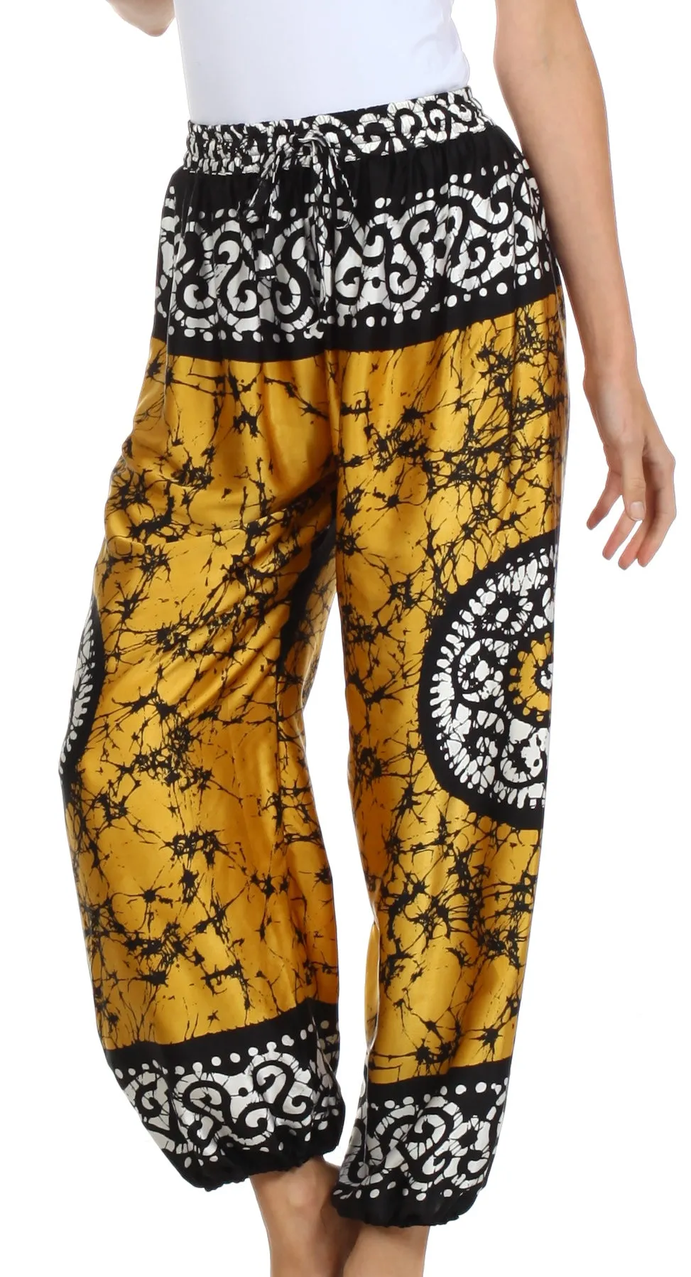 Sakkas Sephora Wide Leg Silky Harem Pants