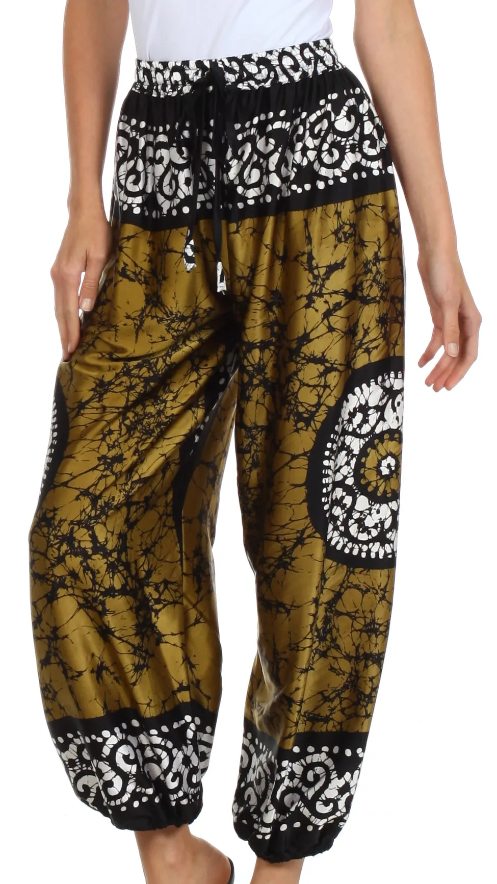 Sakkas Sephora Wide Leg Silky Harem Pants