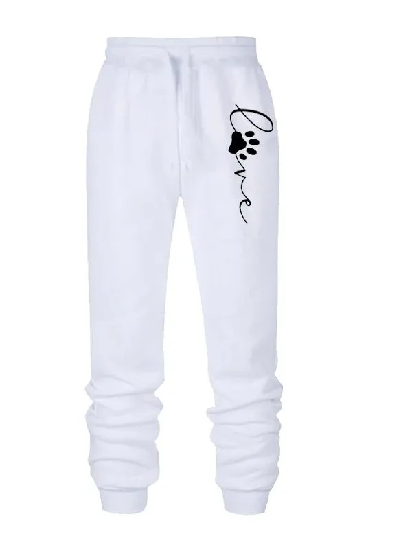 Sporty Women's Jogger Pants with Cat's Paw Print - SF1872