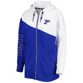 ST. LOUIS BLUES DKNY WOMENS FULL ZIP HOODIE - ROYAL/NAVY