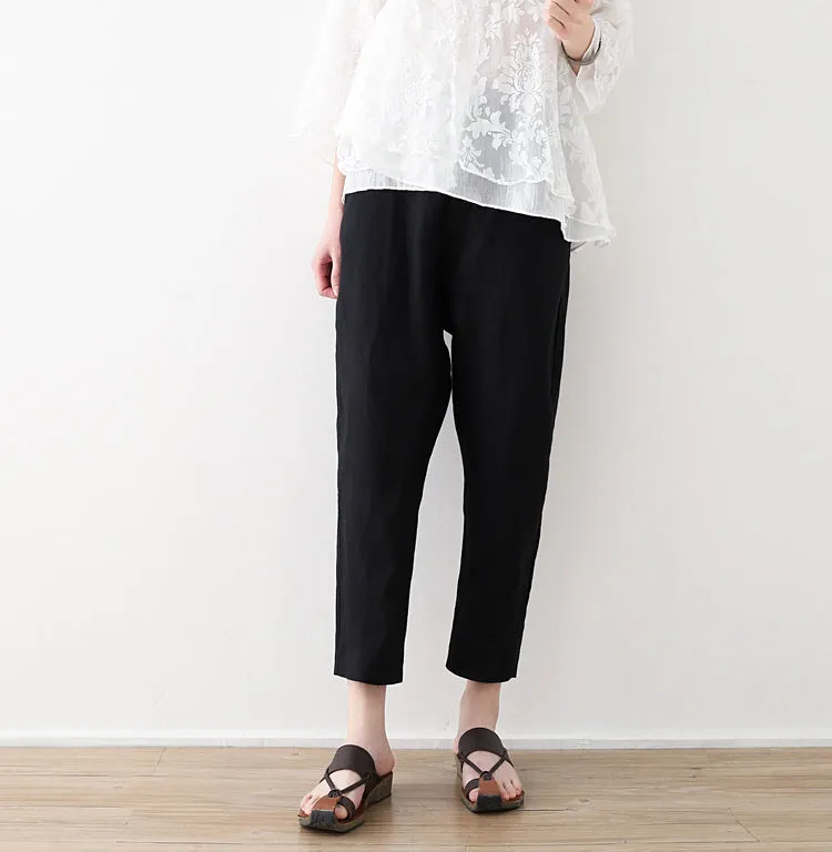 Summer 100% Linen Women Pants AMT96229