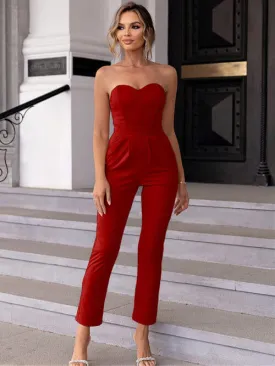 Sweetheart Neck Sleeveless Jumpsuit