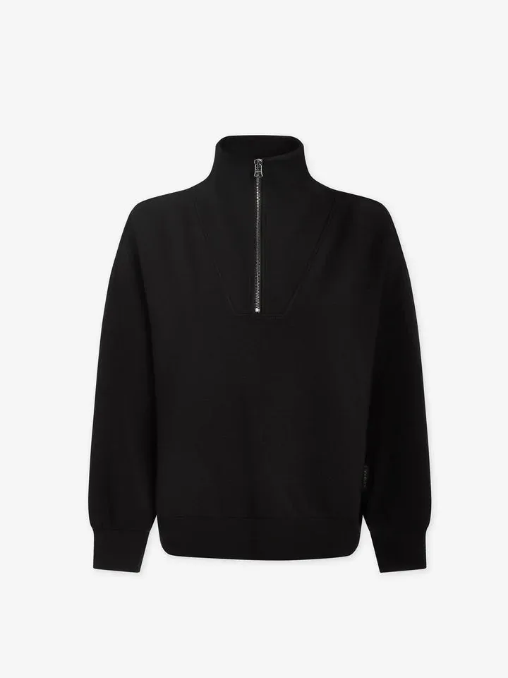 Varley Hawley Half-Zip Sweat in Black