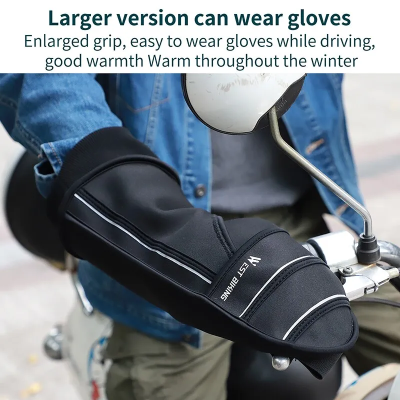 Winter Warm Bike Handlebar Gloves Windproof MTB Bike Outdoor Riding Gloves Electric Bike Motorcycle Cycling Gloves