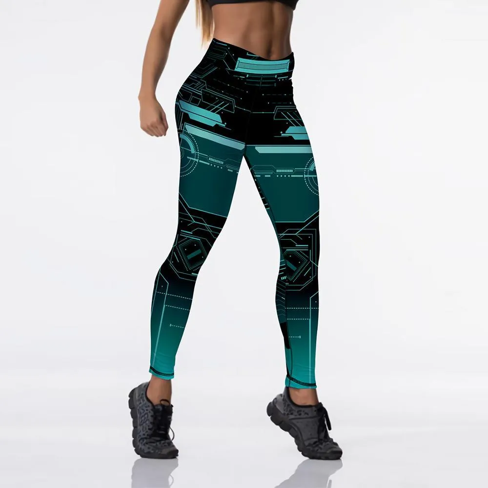 Women Digital Printed High Waist Elasticated Push Up Leggings