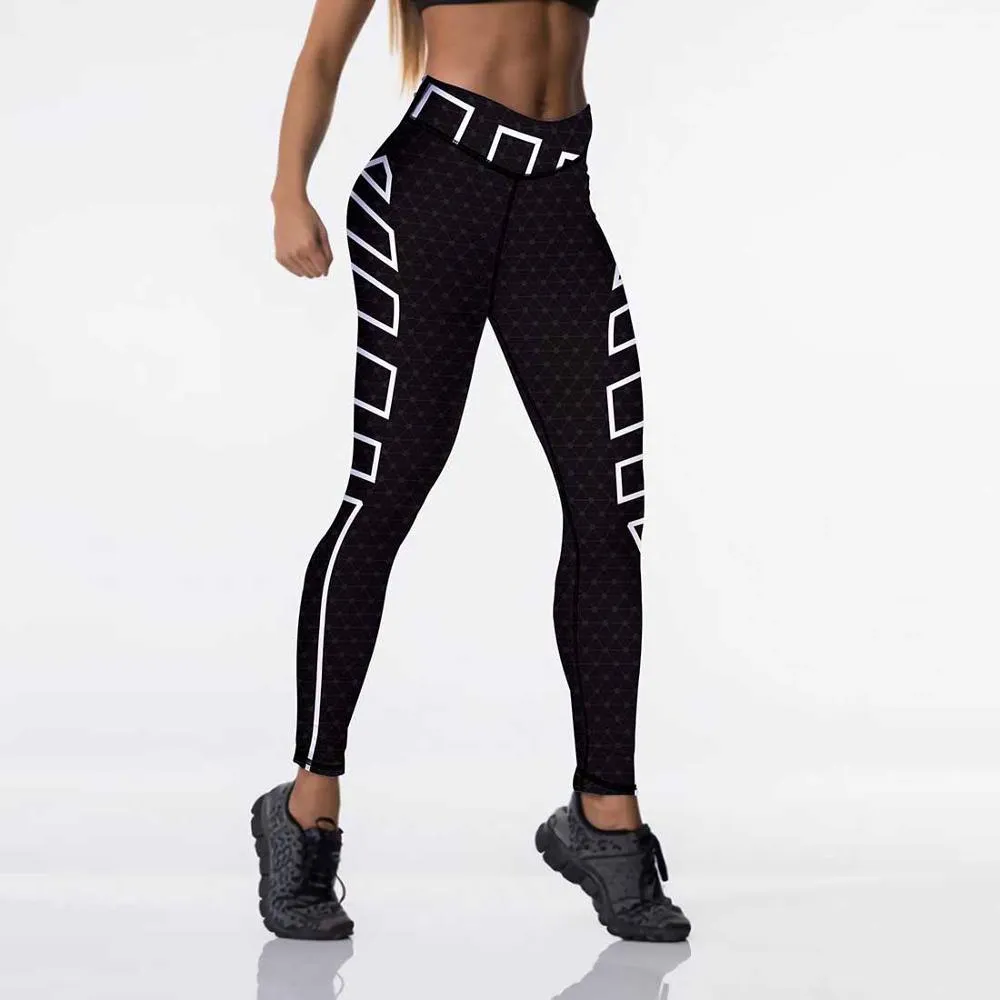 Women Digital Printed High Waist Elasticated Push Up Leggings