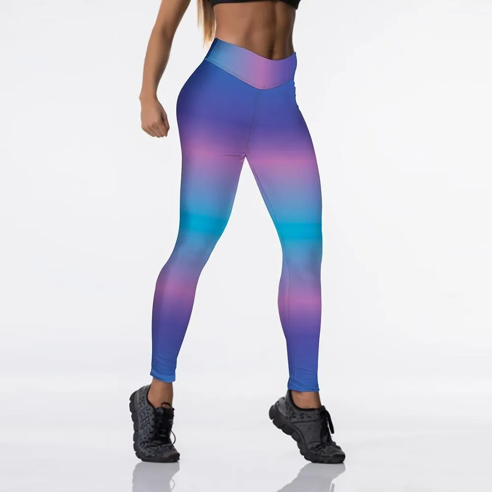 Women Digital Printed High Waist Elasticated Push Up Leggings