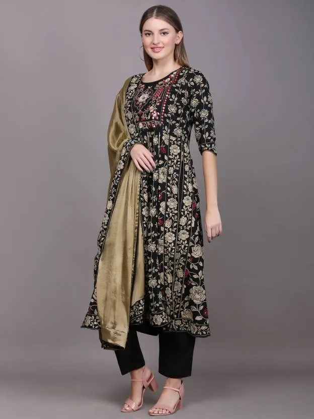 Women Kurta And Palazzo Set Cotton Rayon