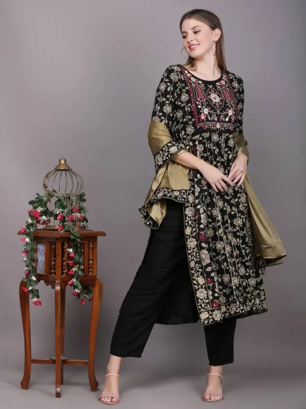 Women Kurta And Palazzo Set Cotton Rayon