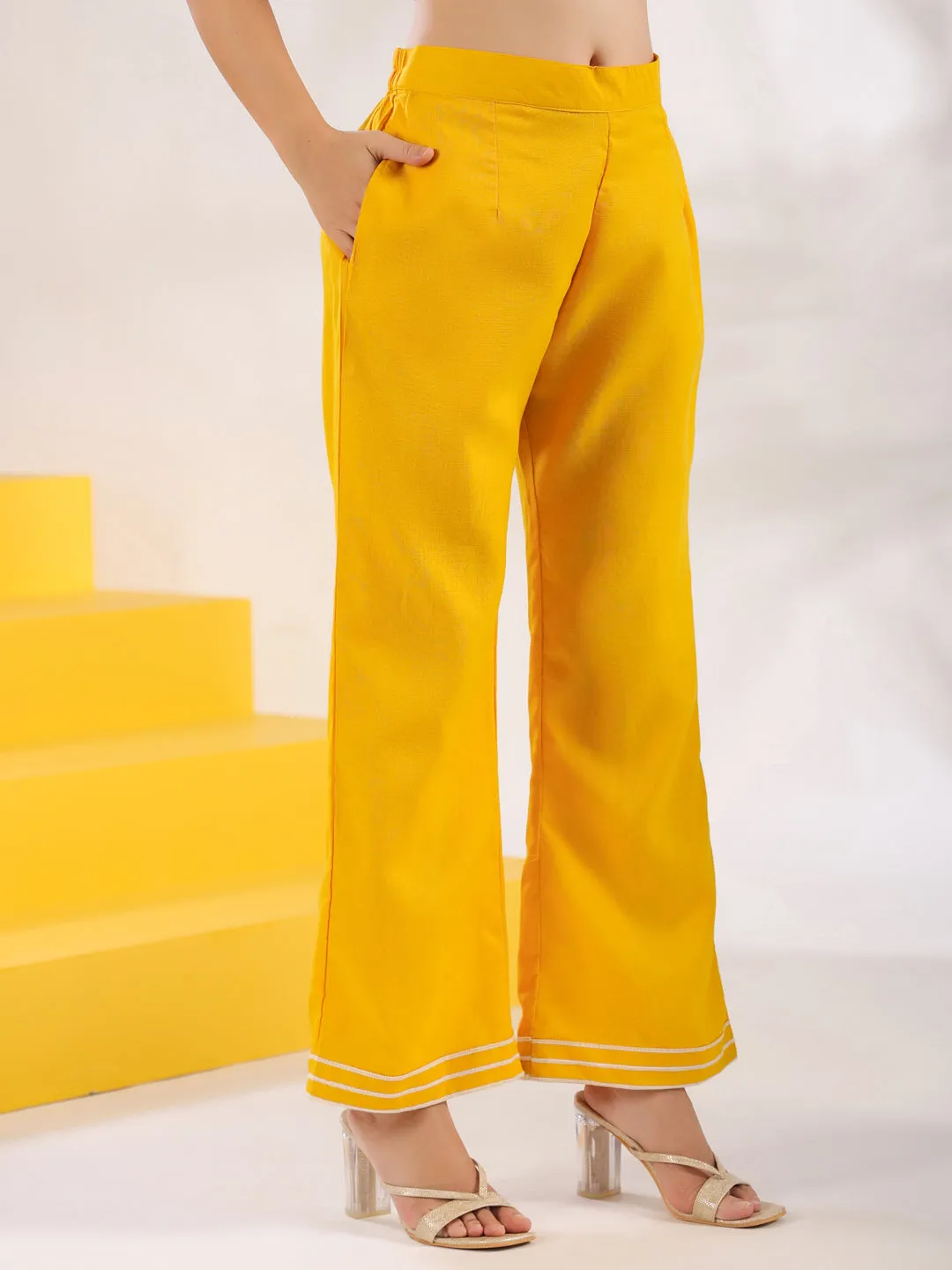 Women Yellow Pure Cotton Co-Ord Set