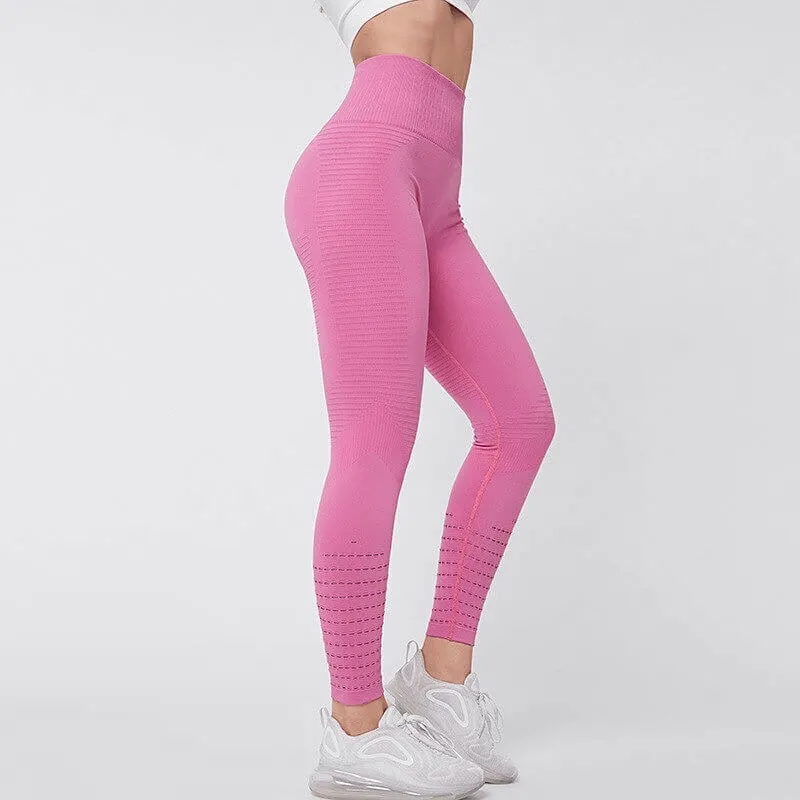 Women's Hollow Seamless High-Waisted Leggings for Fitness - SF0184