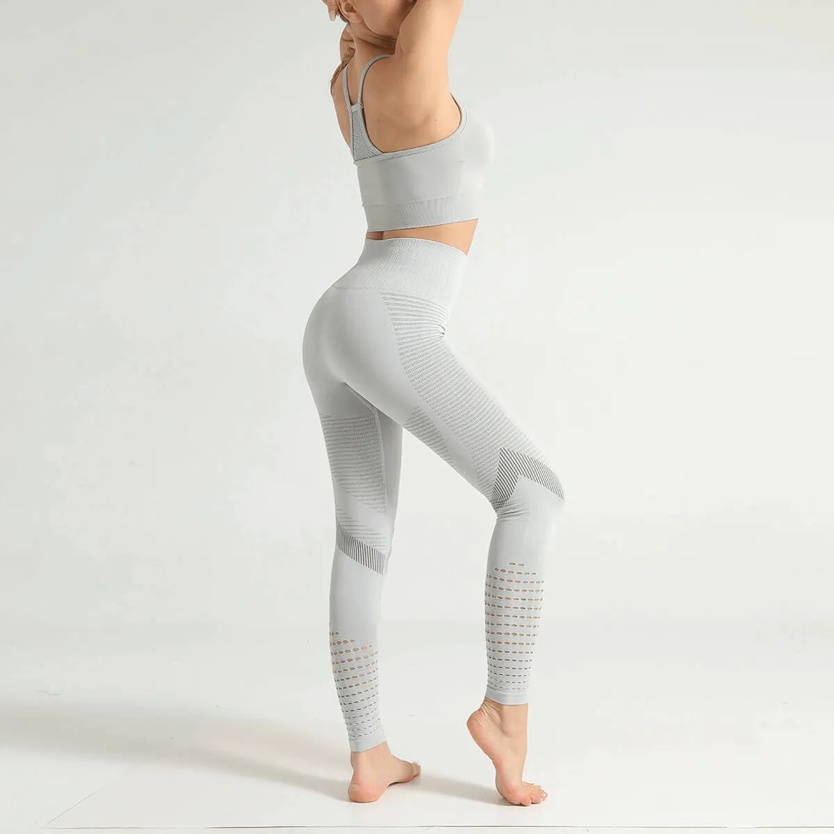 Women's Hollow Seamless High-Waisted Leggings for Fitness - SF0184