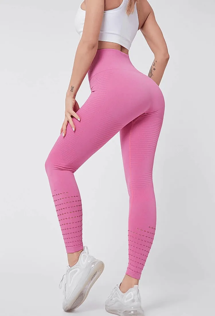 Women's Hollow Seamless High-Waisted Leggings for Fitness - SF0184