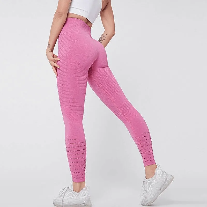 Women's Hollow Seamless High-Waisted Leggings for Fitness - SF0184